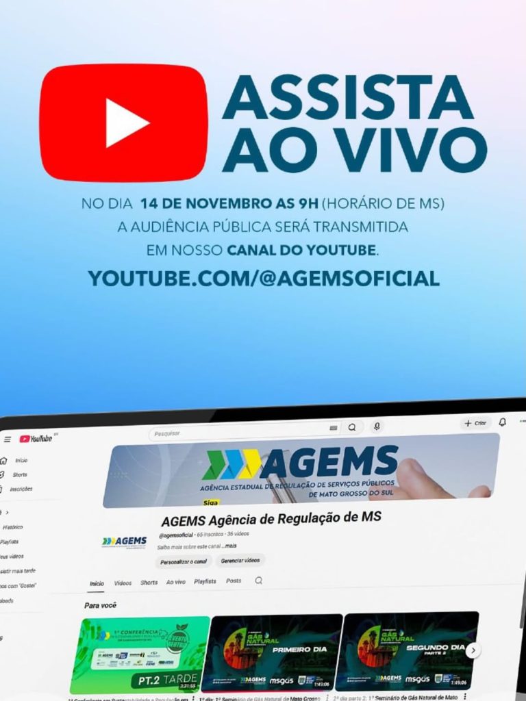 AGEMS promove no dia 14 Audiência Pública virtual sobre Revisão Tarifária da Sanesul